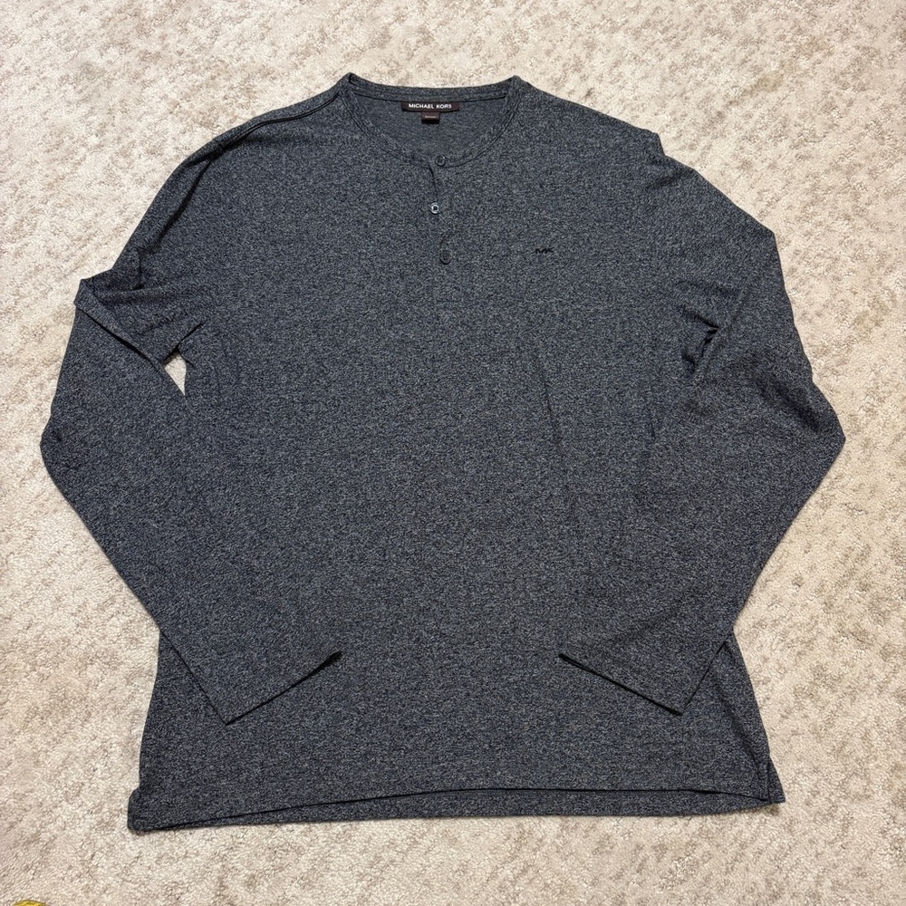 Michael Kors Men’s Large Henley SZ Large Sleeve Shirt Designer Casual